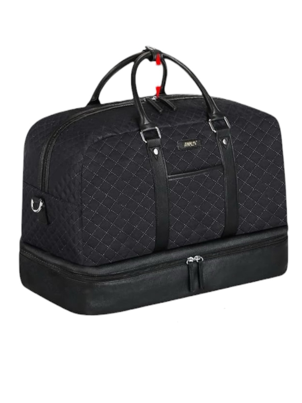 IBFUN quilted black exterior and a dedicated shoe compartment weekender bag